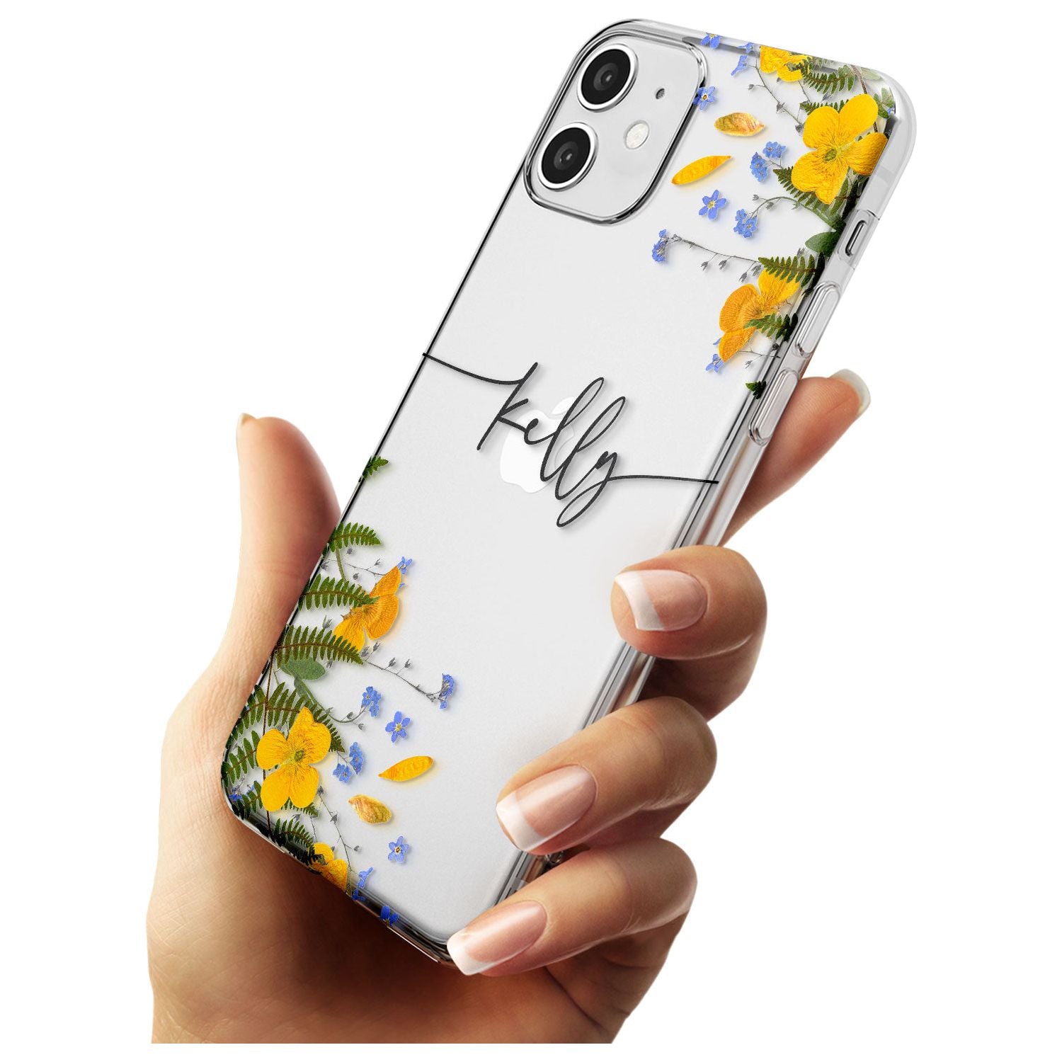 Custom Ferns & Flowers Black Impact Phone Case for iPhone 11