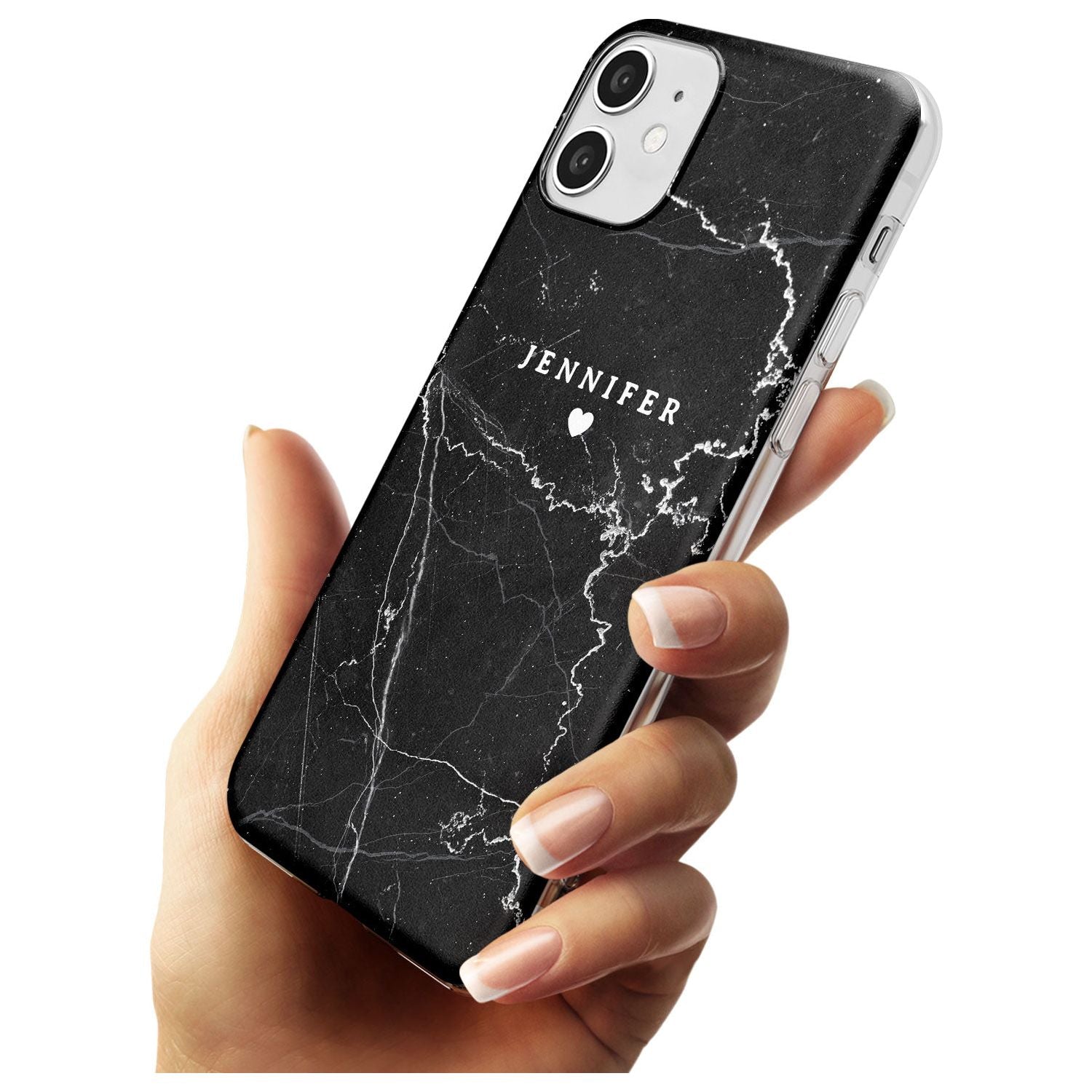 Personalised Black Marble Black Impact Phone Case for iPhone 11