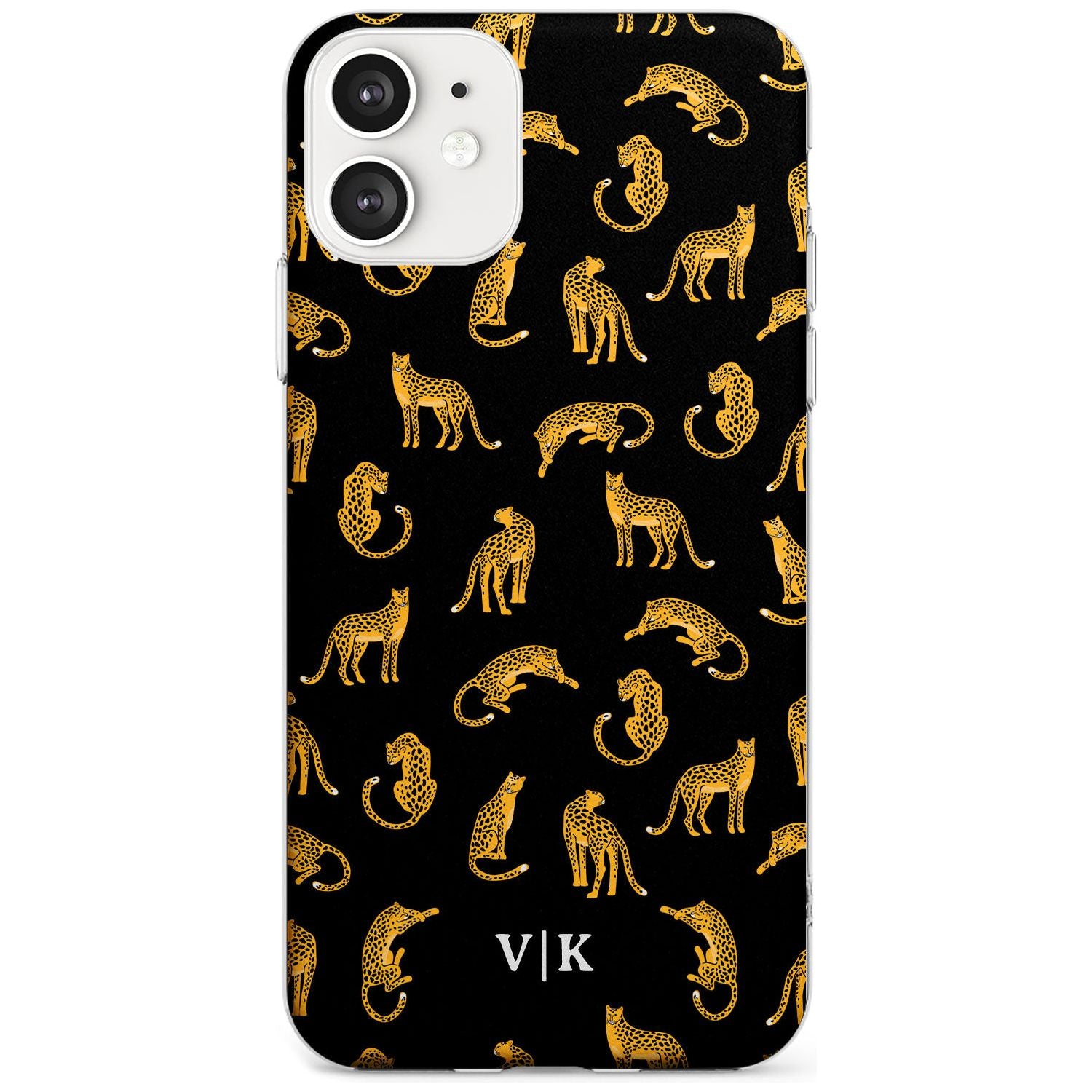Personalised Cheetah Pattern: Black Black Impact Phone Case for iPhone 11