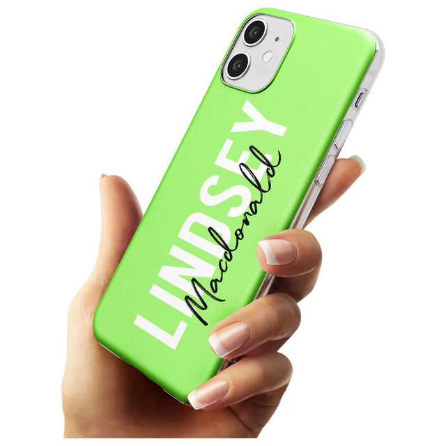Bold Custom Name: Lime Slim TPU Phone Case for iPhone 11