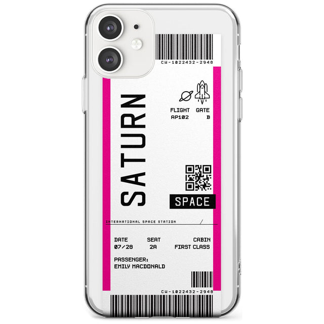 Saturn Custom Space Travel Ticket iPhone Case  Slim Case Custom Phone Case - Case Warehouse