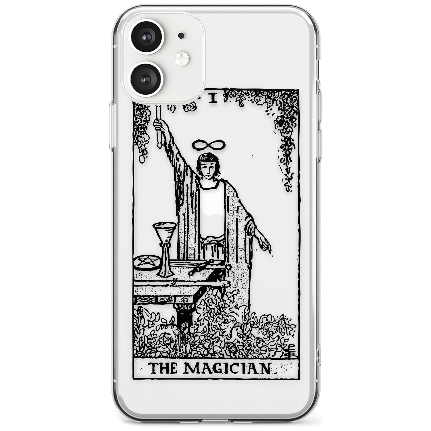 The Magician Tarot Card - Transparent Black Impact Phone Case for iPhone 11