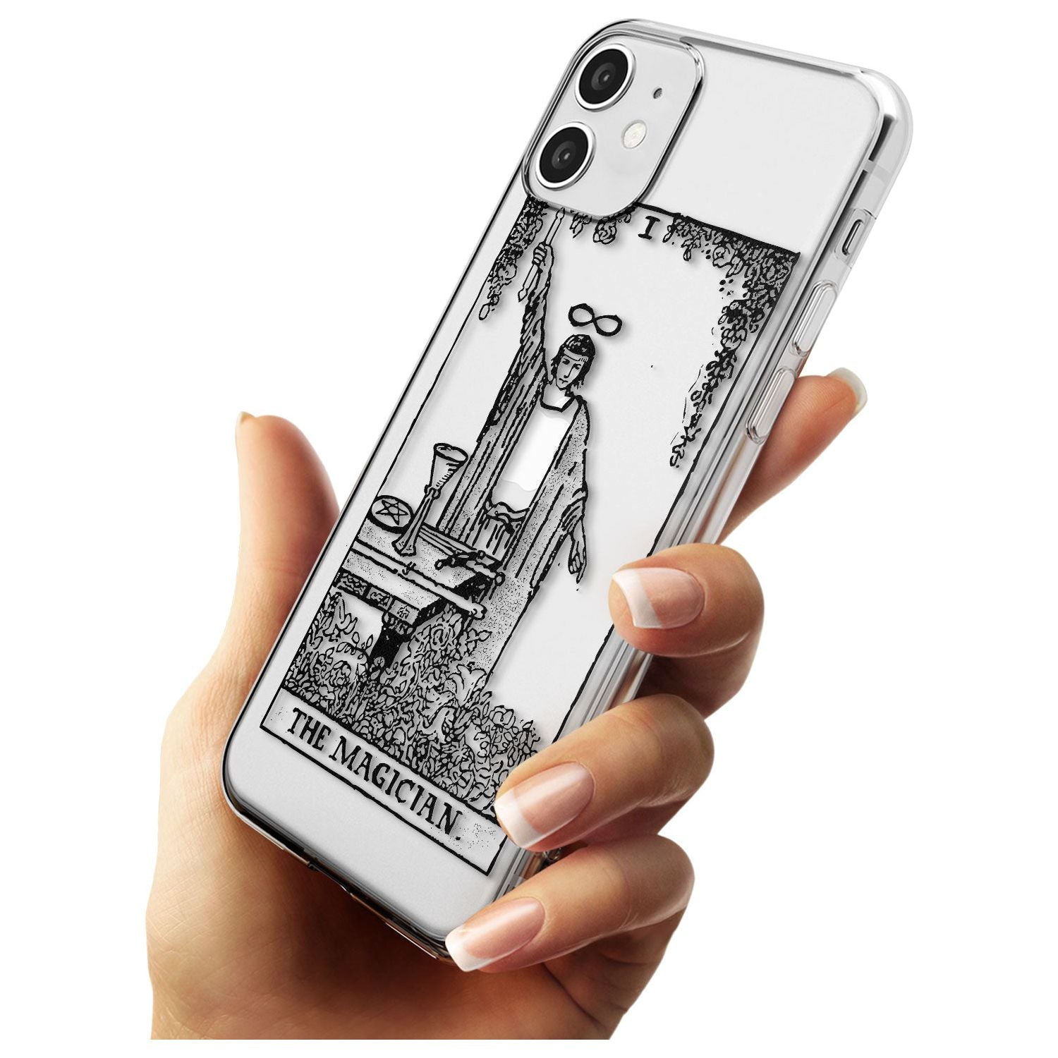The Magician Tarot Card - Transparent Black Impact Phone Case for iPhone 11