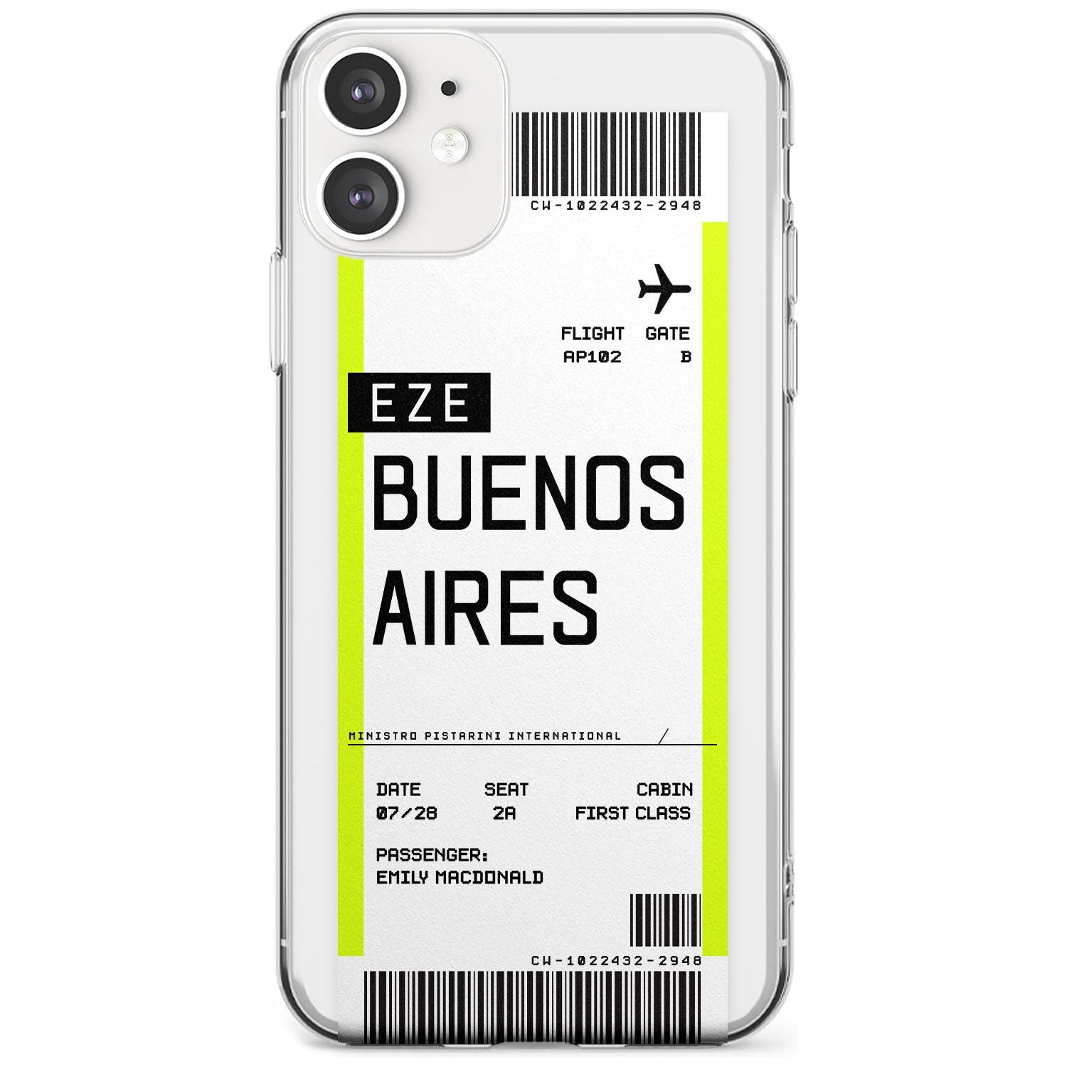 Buenos Aires Boarding Pass iPhone Case  Slim Case Custom Phone Case - Case Warehouse