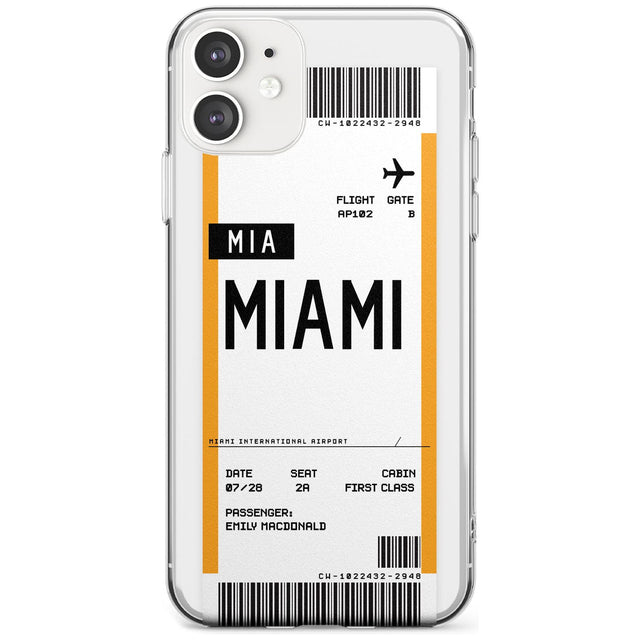 Miami Boarding Pass iPhone Case  Slim Case Custom Phone Case - Case Warehouse