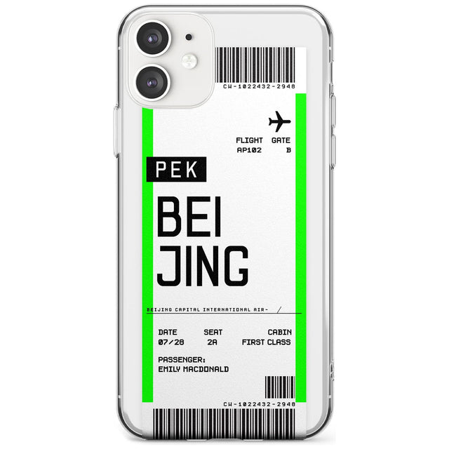 Beijing Boarding Pass iPhone Case  Slim Case Custom Phone Case - Case Warehouse