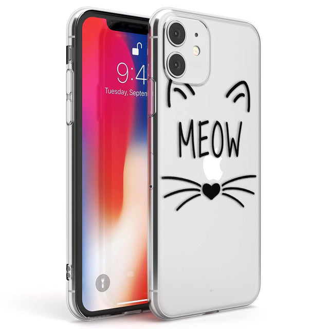 Cat Whiskers Phone Case iPhone 11 / Clear Case,iPhone 12 / Clear Case,iPhone 12 Mini / Clear Case Blanc Space