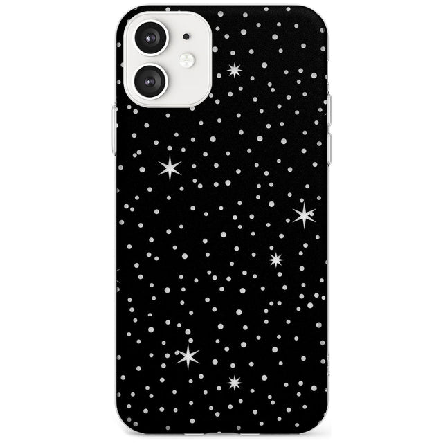 Celestial  Cut-Out Stars Phone Case iPhone 11 / Clear Case,iPhone 12 / Clear Case,iPhone 12 Mini / Clear Case Blanc Space