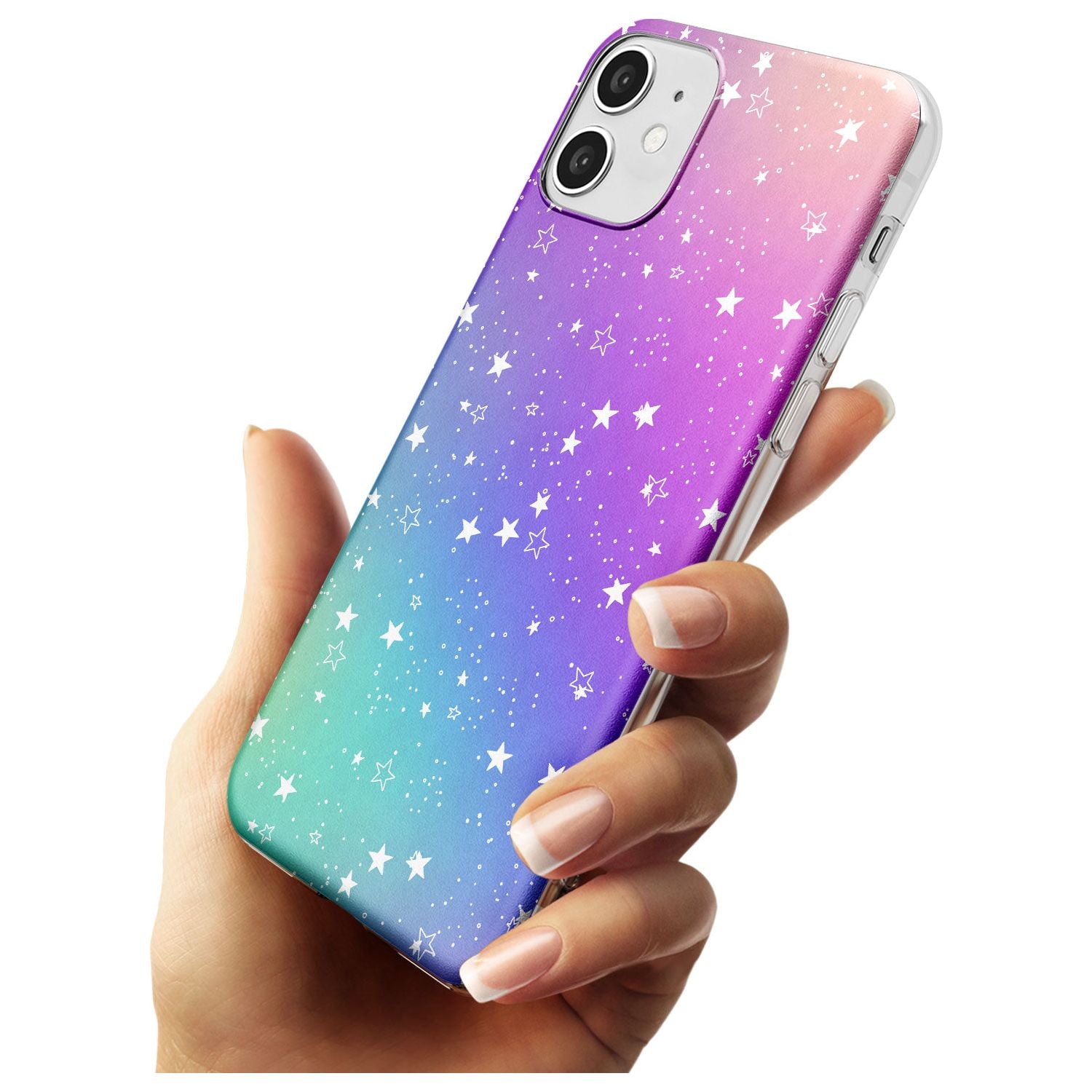 White Stars on Pastels Black Impact Phone Case for iPhone 11