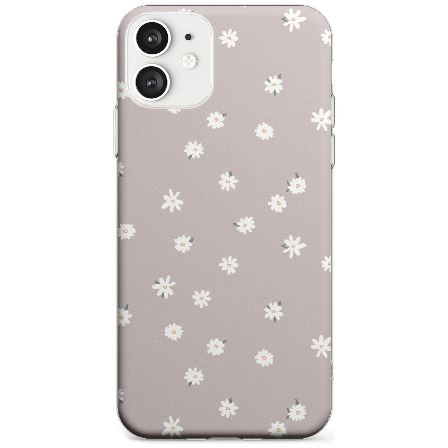 Painted Daises - Dark Pink Cute Floral Design Black Impact Phone Case for iPhone 11