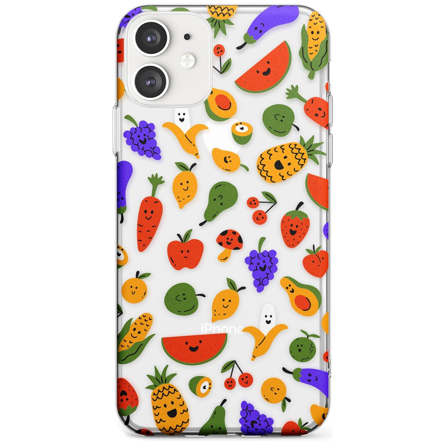 Mixed Kawaii Food Icons - Clear iPhone Case Slim TPU Phone Case Warehouse 11