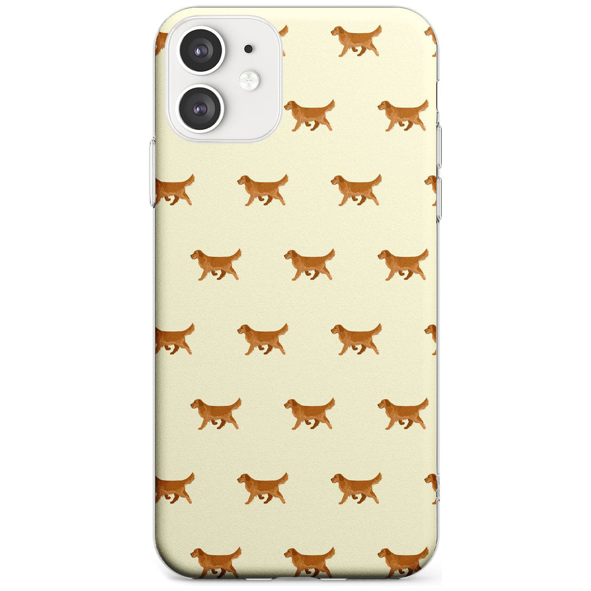 Golden Retriever Dog Pattern Phone Case iPhone 11 / Clear Case,iPhone 12 / Clear Case,iPhone 12 Mini / Clear Case Blanc Space
