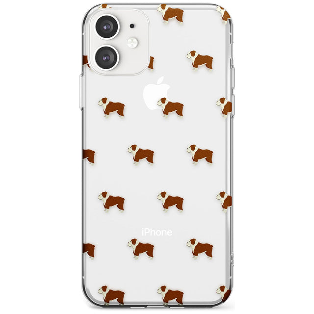 English Bulldog Dog Pattern Clear Slim TPU Phone Case for iPhone 11