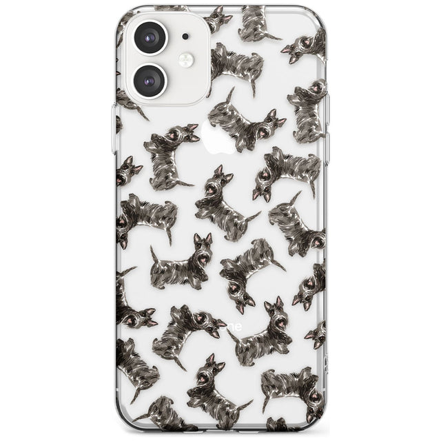 Scottish Terrier Watercolour Dog Pattern Slim TPU Phone Case for iPhone 11