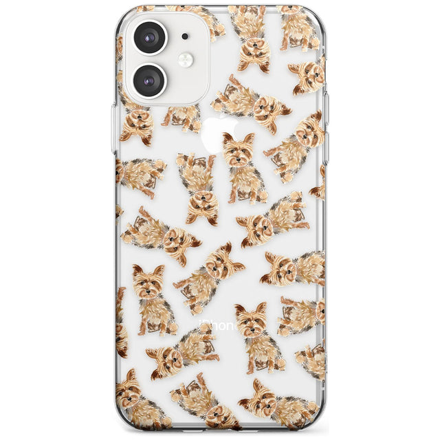 Yorkshire Terrier Watercolour Dog Pattern Slim TPU Phone Case for iPhone 11