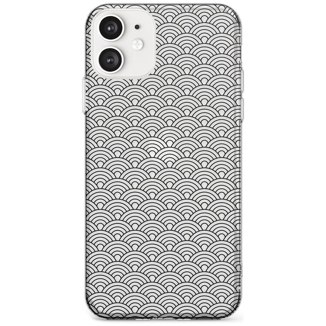 Abstract Lines: Scalloped Pattern Black Impact Phone Case for iPhone 11