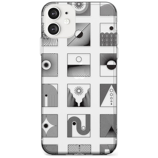 Abstract Lines: Mixed Pattern #2 Black Impact Phone Case for iPhone 11