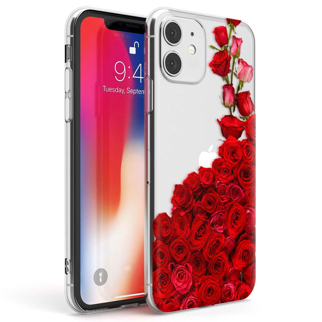 Floral Roses Phone Case iPhone 11 / Clear Case,iPhone 12 / Clear Case,iPhone 12 Mini / Clear Case Blanc Space