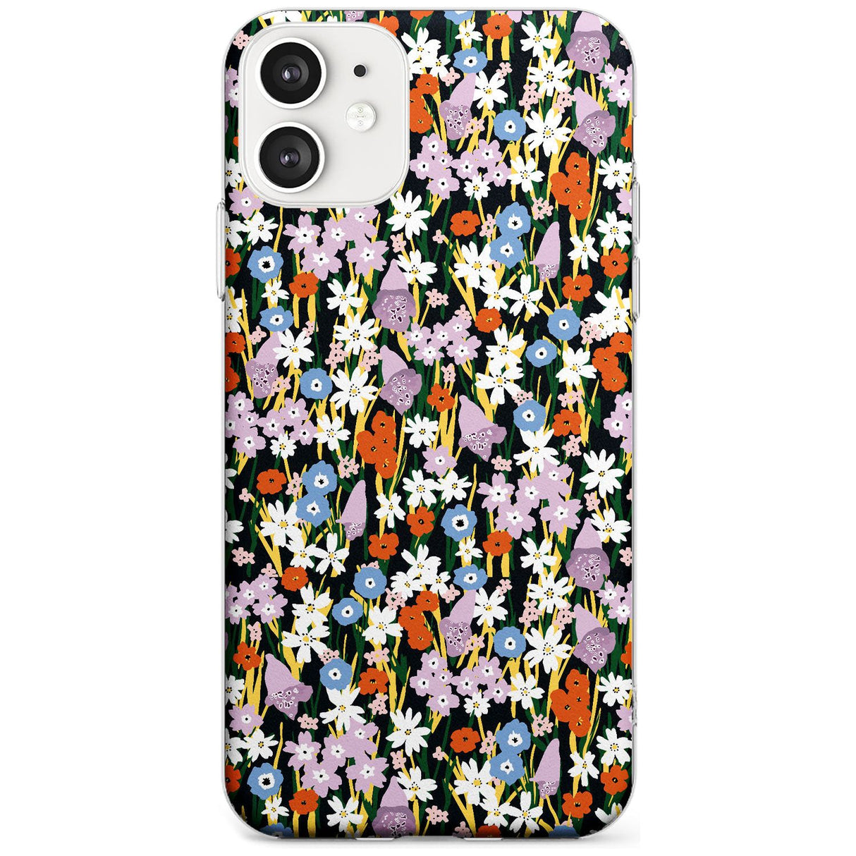 Energetic Floral Mix: Solid Black Impact Phone Case for iPhone 11