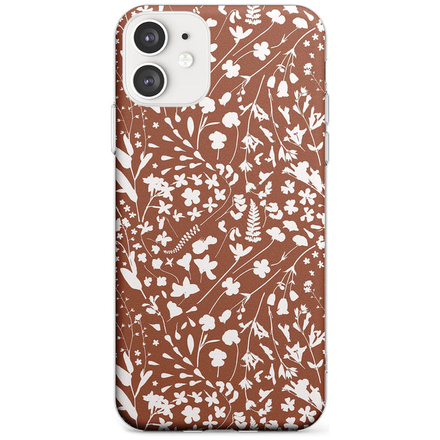 Wildflower Cluster on Terracotta Slim TPU Phone Case for iPhone 11