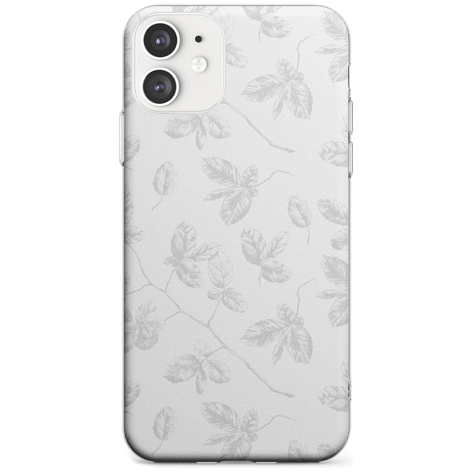 Grey Branches Vintage Botanical Slim TPU Phone Case for iPhone 11
