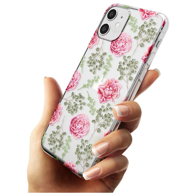 Roses & Eucalyptus Transparent Floral Slim TPU Phone Case for iPhone 11