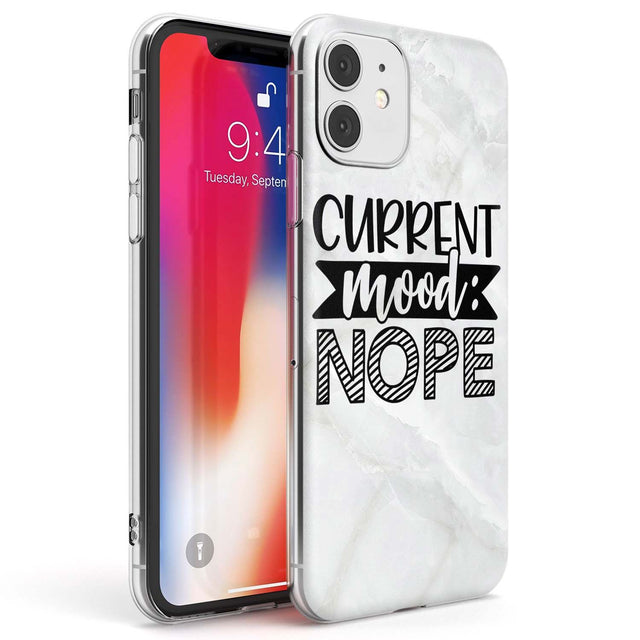 Current Mood NOPE Phone Case iPhone 11 / Clear Case,iPhone 12 / Clear Case,iPhone 12 Mini / Clear Case Blanc Space