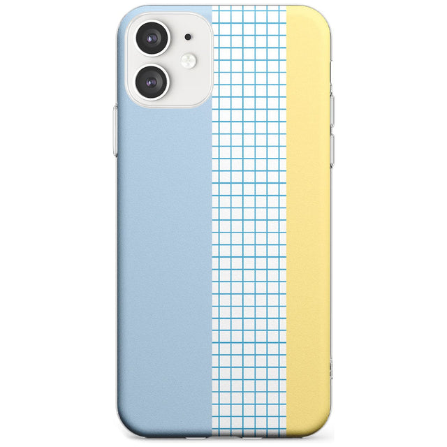 Abstract Grid Blue & Yellow Slim TPU Phone Case for iPhone 11