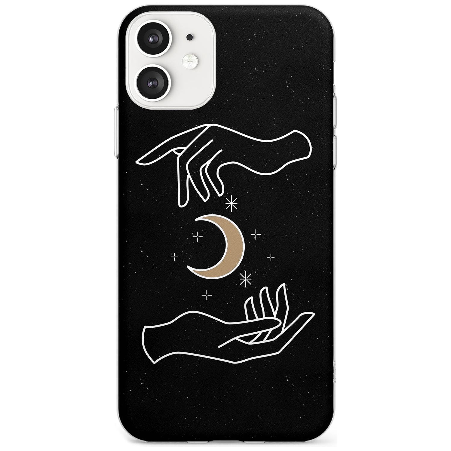 Hands Surrounding Moon Black Impact Phone Case for iPhone 11