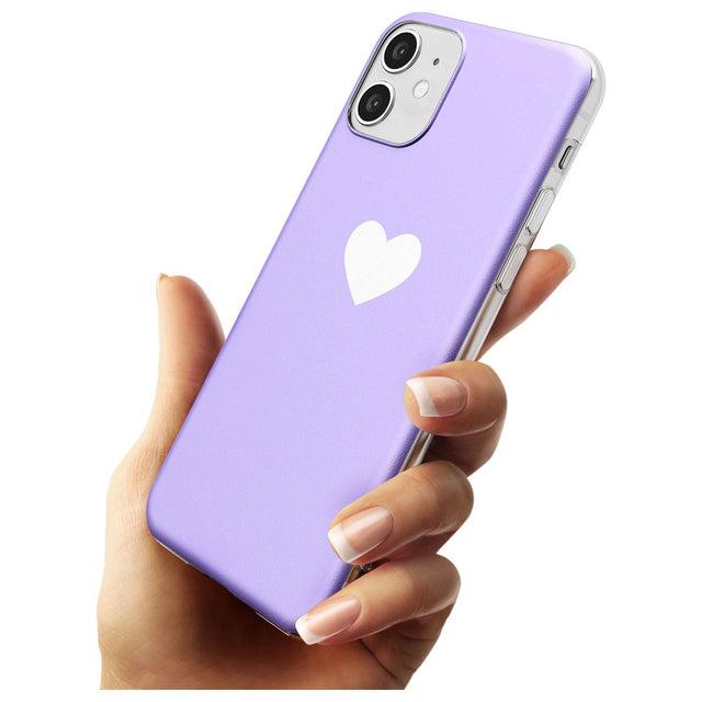 Single Heart White & Pale Purple Slim TPU Phone Case for iPhone 11
