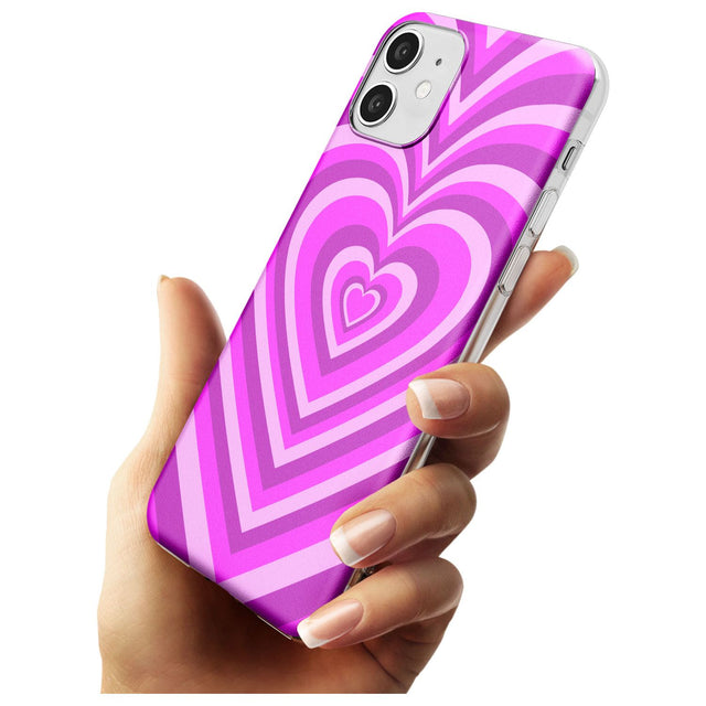 Pink Heart Illusion Slim TPU Phone Case for iPhone 11