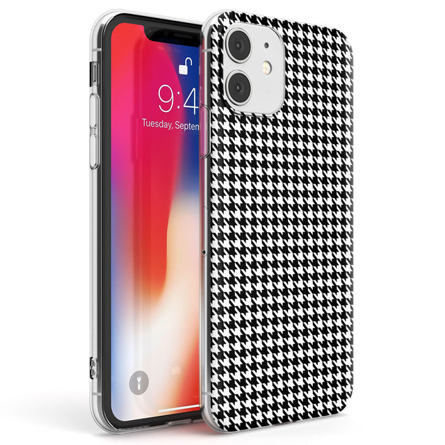 Black Houndstooth Pattern Phone Case iPhone 11 / Clear Case,iPhone 12 / Clear Case,iPhone 12 Mini / Clear Case Blanc Space
