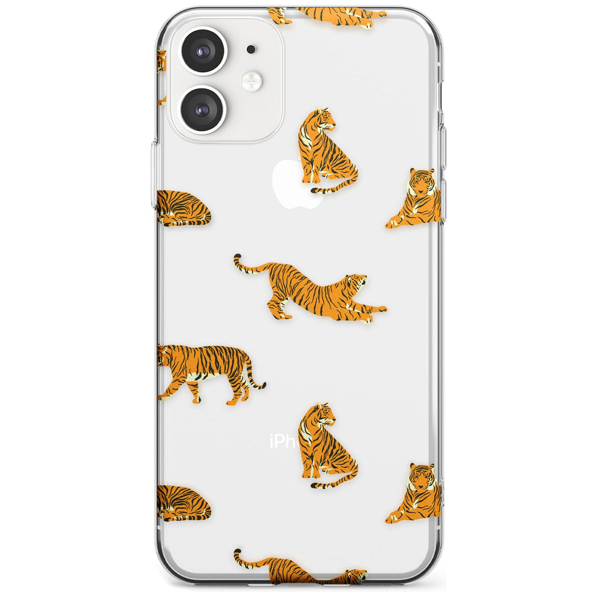 Clear Tiger Jungle Cat Pattern Slim TPU Phone Case for iPhone 11