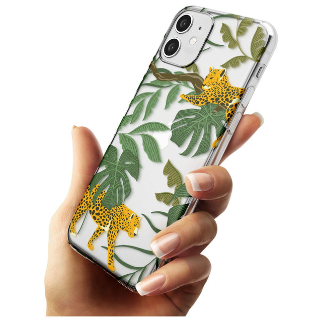 Two Jaguars & Foliage Jungle Cat Pattern Slim TPU Phone Case for iPhone 11