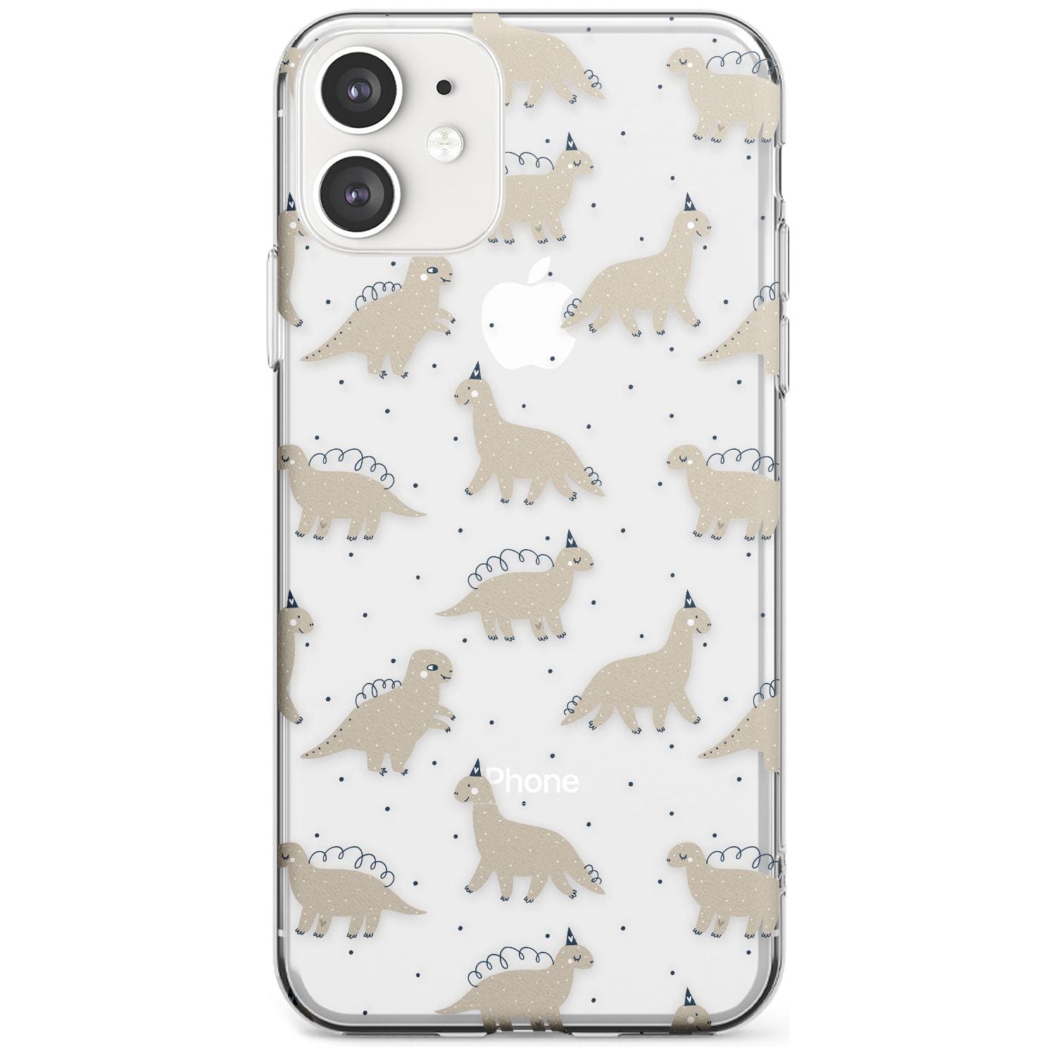 Adorable Dinosaurs Pattern (Clear) Slim TPU Phone Case for iPhone 11