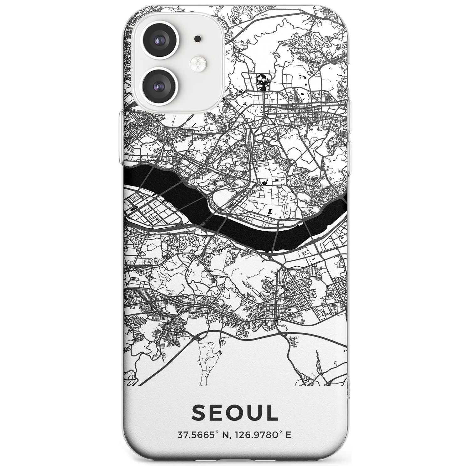 Map of Seoul, South Korea Slim TPU Phone Case for iPhone 11