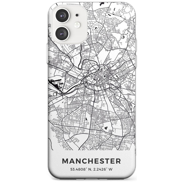Map of Manchester, England Slim TPU Phone Case for iPhone 11