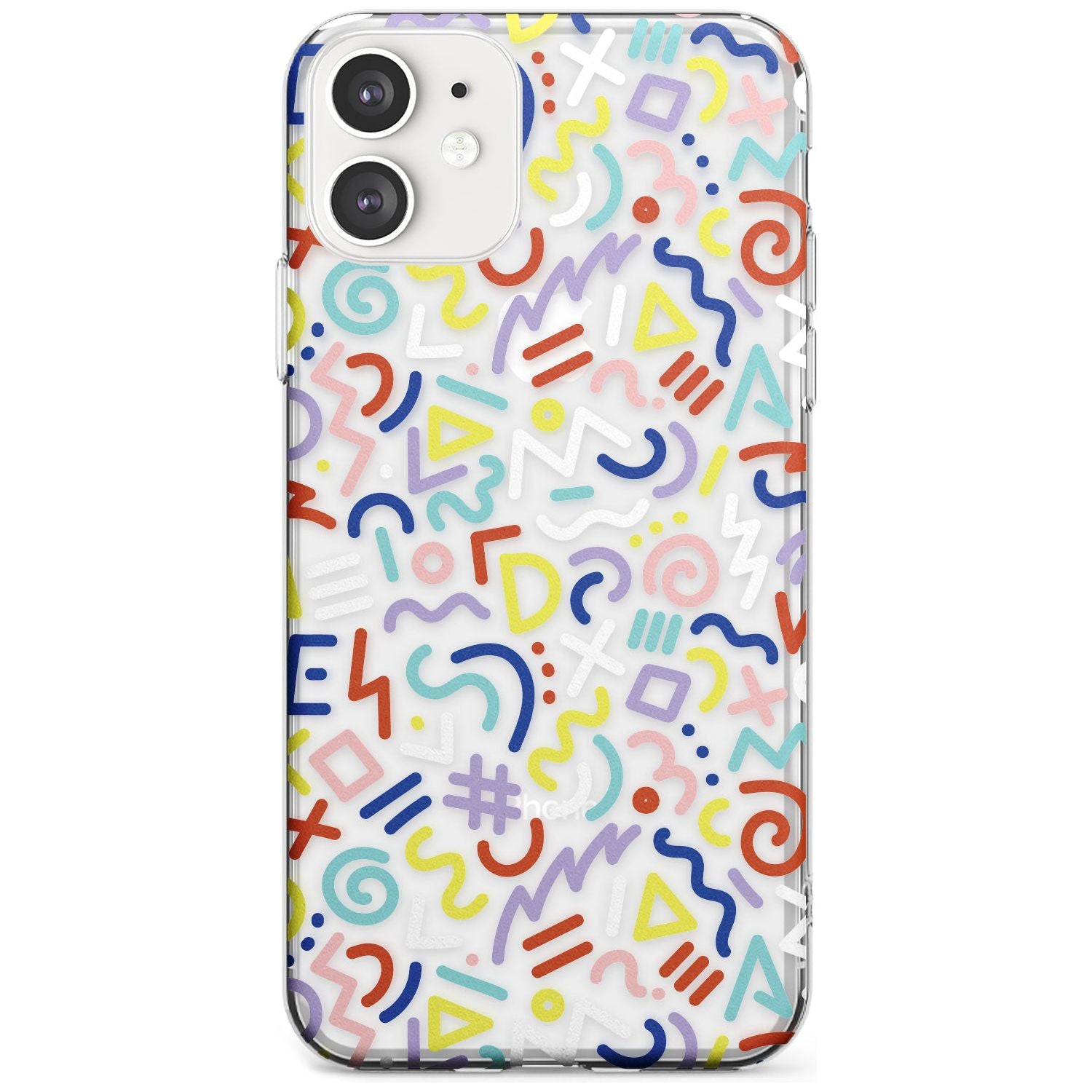 Colourful Mixed Shapes Retro Pattern Design Slim TPU Phone Case for iPhone 11