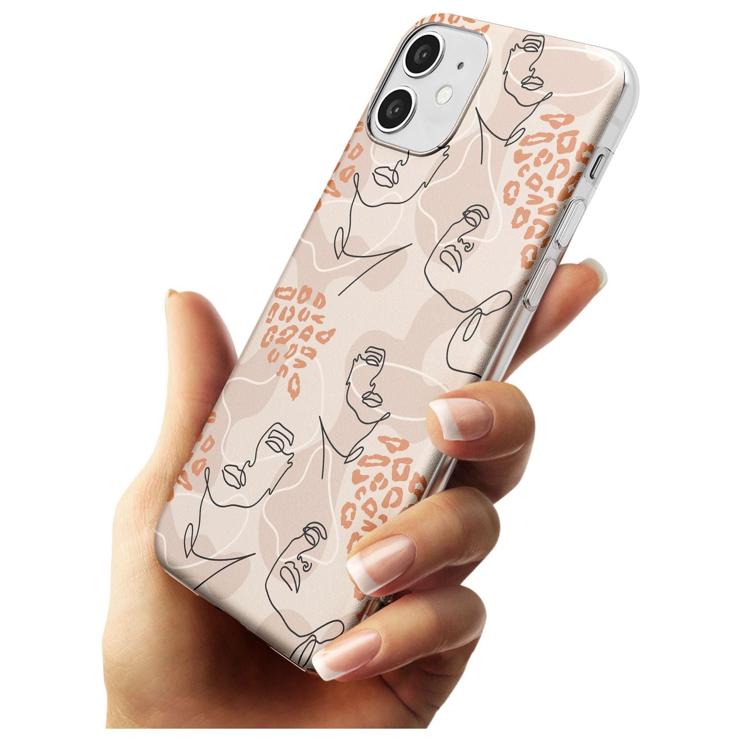 Leopard Print Stylish Abstract Faces Slim TPU Phone Case for iPhone 11