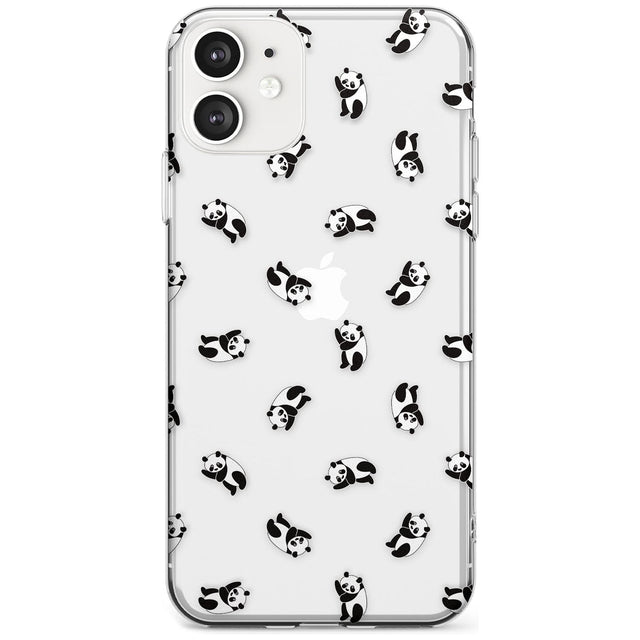 Tiny Panda Pattern Black Impact Phone Case for iPhone 11
