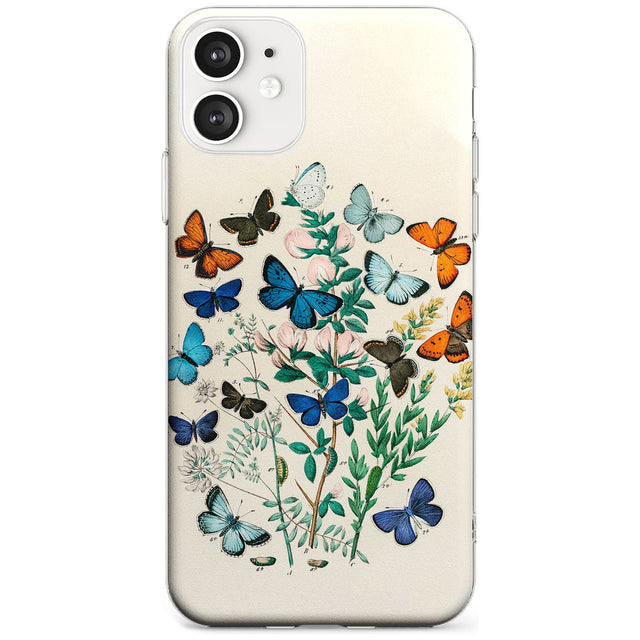 European Butterflies Phone Case iPhone 12 / Clear Case,iPhone 12 Mini / Clear Case,iPhone 11 / Clear Case Blanc Space