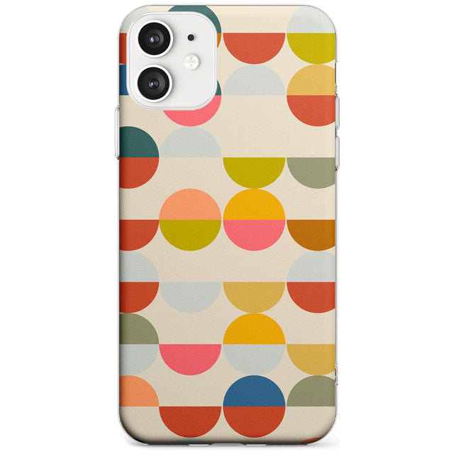 Abstract Retro Shapes: Colourful Circles Black Impact Phone Case for iPhone 11