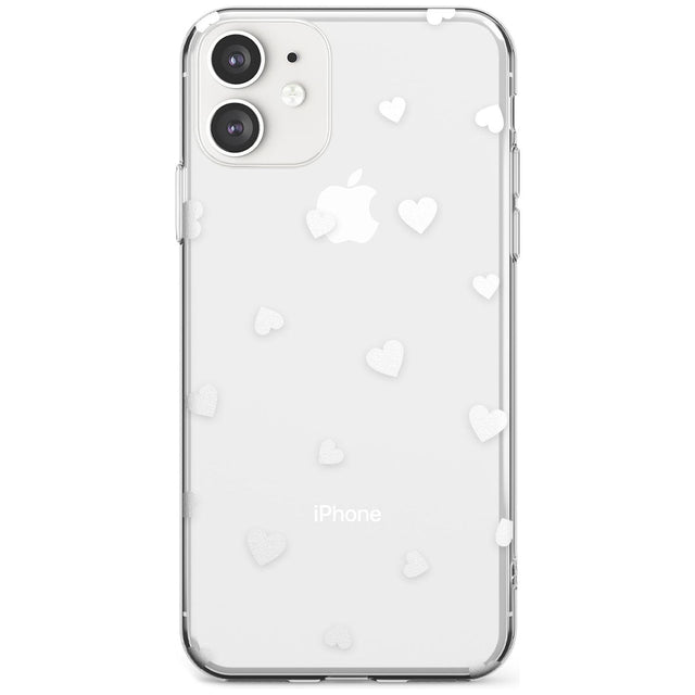White Hearts Pattern Slim TPU Phone Case for iPhone 11