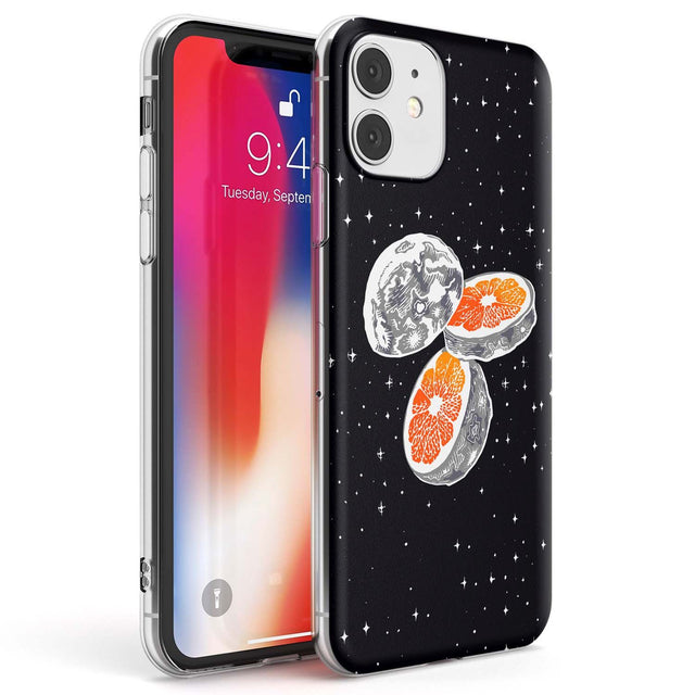 Blood Orange Moon Phone Case iPhone 11 / Clear Case,iPhone 12 / Clear Case,iPhone 12 Mini / Clear Case Blanc Space
