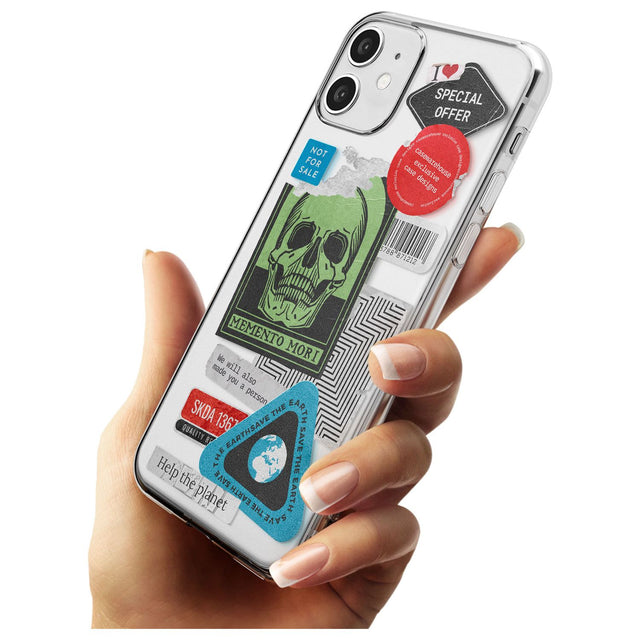 Skull Sticker Mix Black Impact Phone Case for iPhone 11