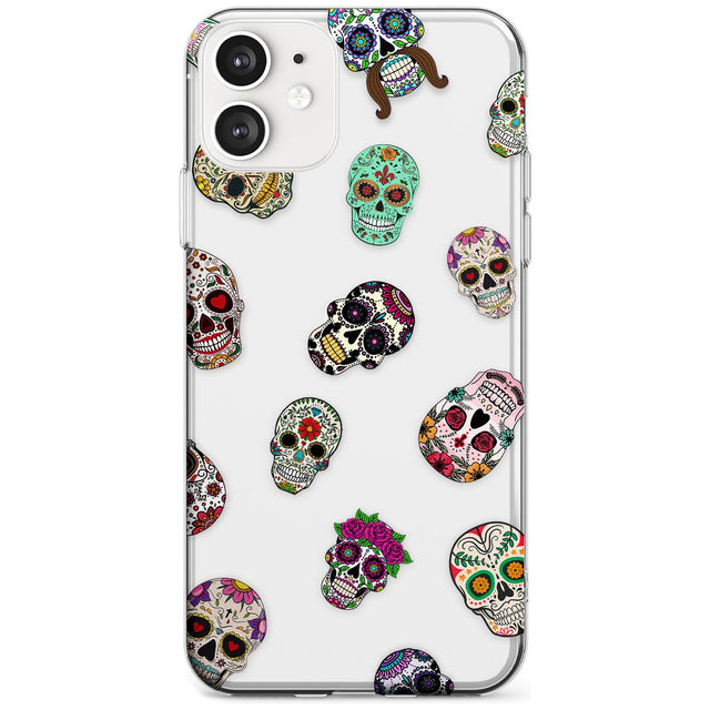 Mixed Sugar Skull Pattern Slim TPU Phone Case for iPhone 11
