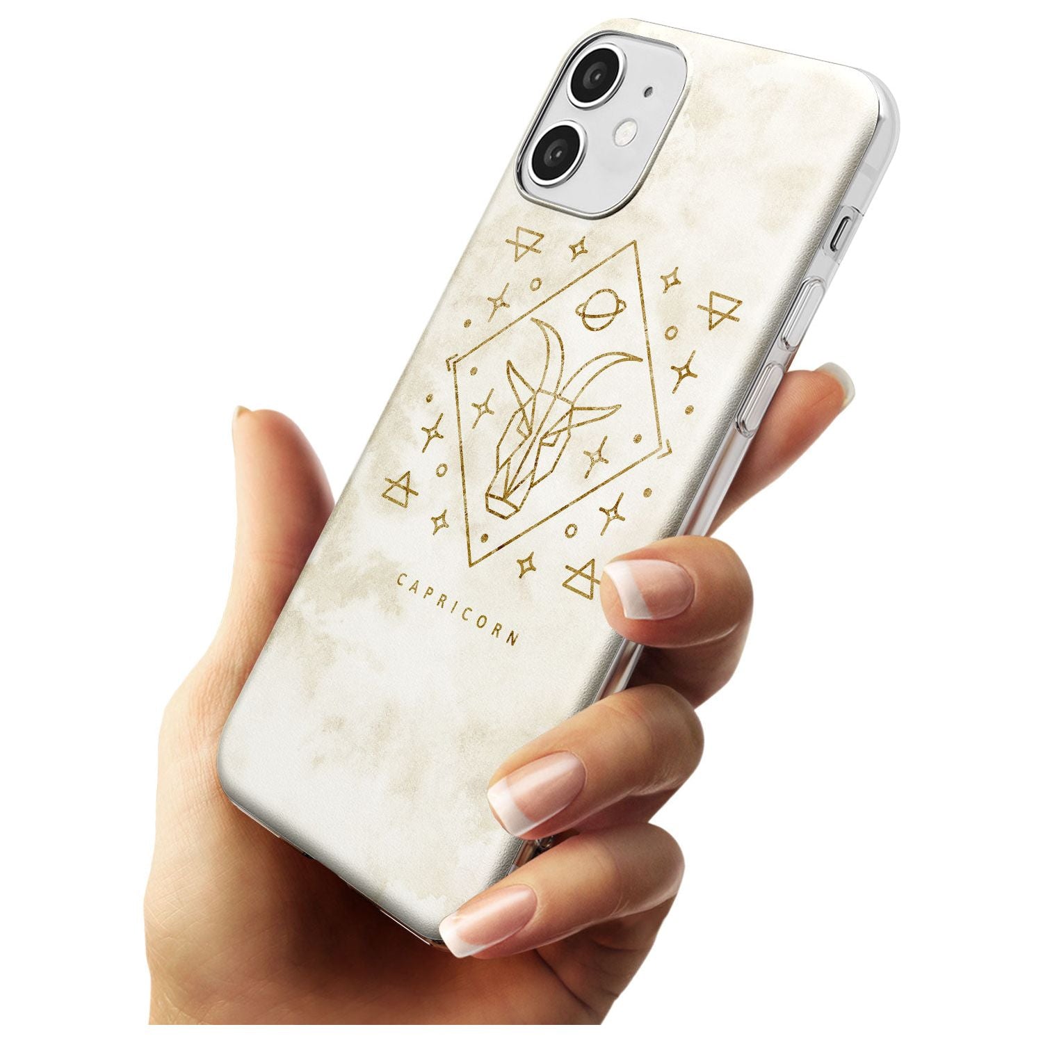 Capricorn Emblem - Solid Gold Marbled Design Slim TPU Phone Case for iPhone 11