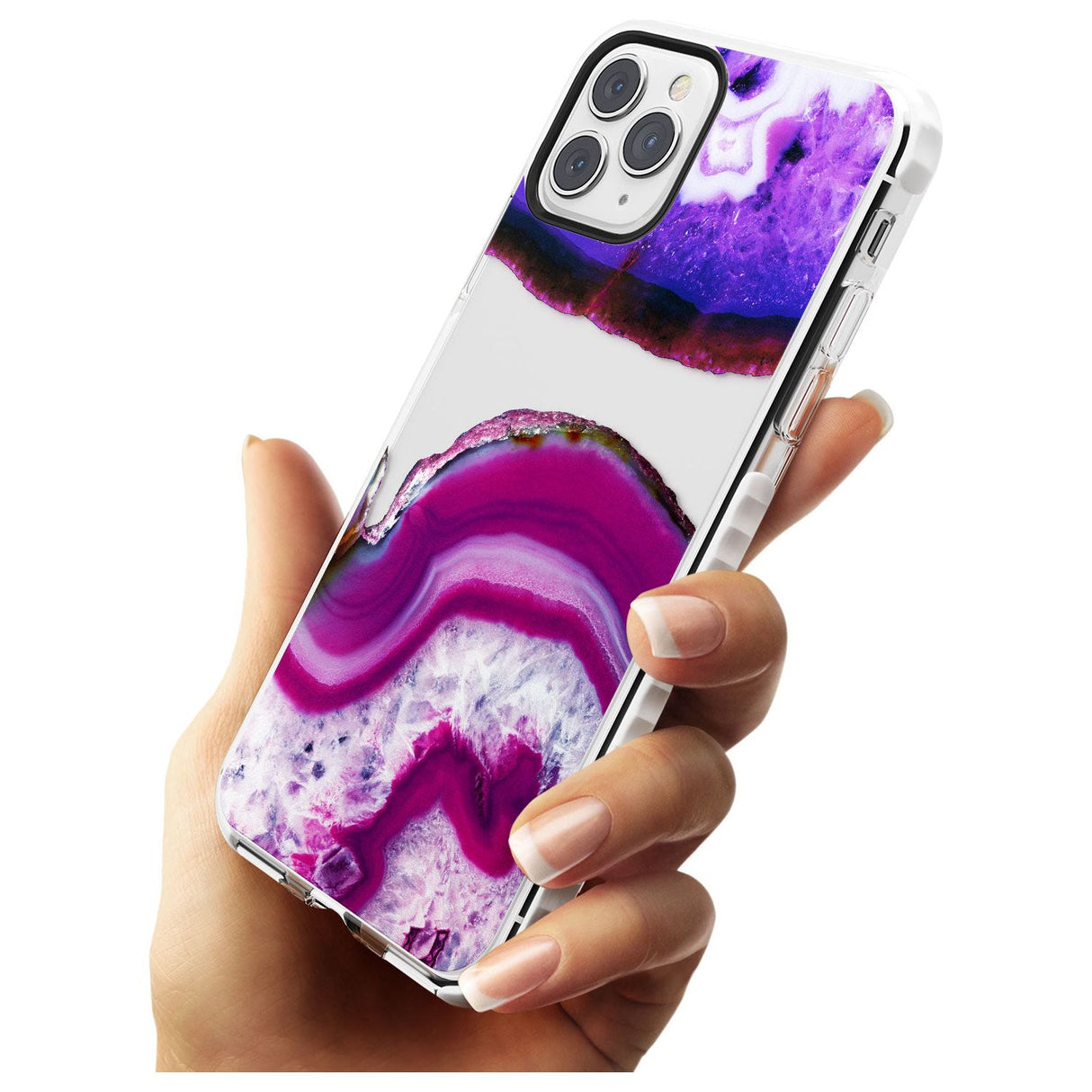 Purple & White Gemstone Crystal Clear Design Impact Phone Case for iPhone 11 Pro Max