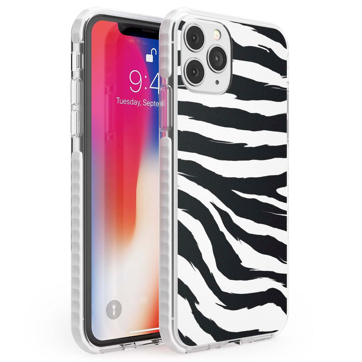 Black Zebra Print Phone Case iPhone 11 Pro Max / Impact Case,iPhone 11 Pro / Impact Case,iPhone 12 Pro / Impact Case,iPhone 12 Pro Max / Impact Case Blanc Space