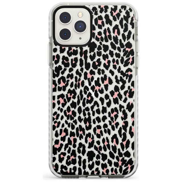 Light Pink Leopard Print - Transparent Impact Phone Case for iPhone 11 Pro Max